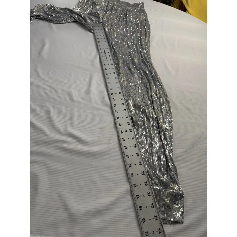 Michael Kors Women’s Silver Sequin Harem Pants Size Small